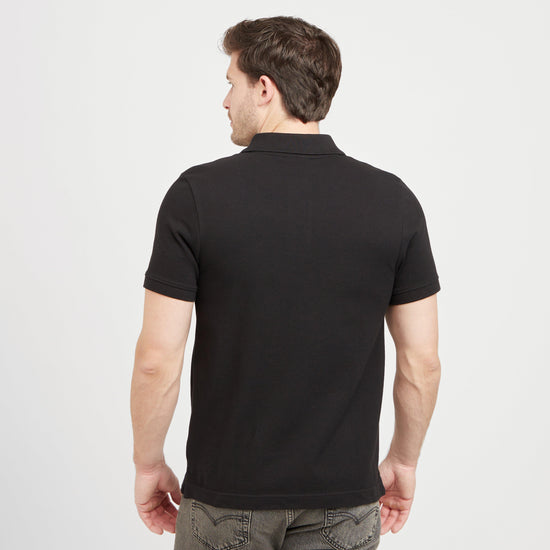 Green Label Mens Alvie Short Sleeved Polo Shirt Black