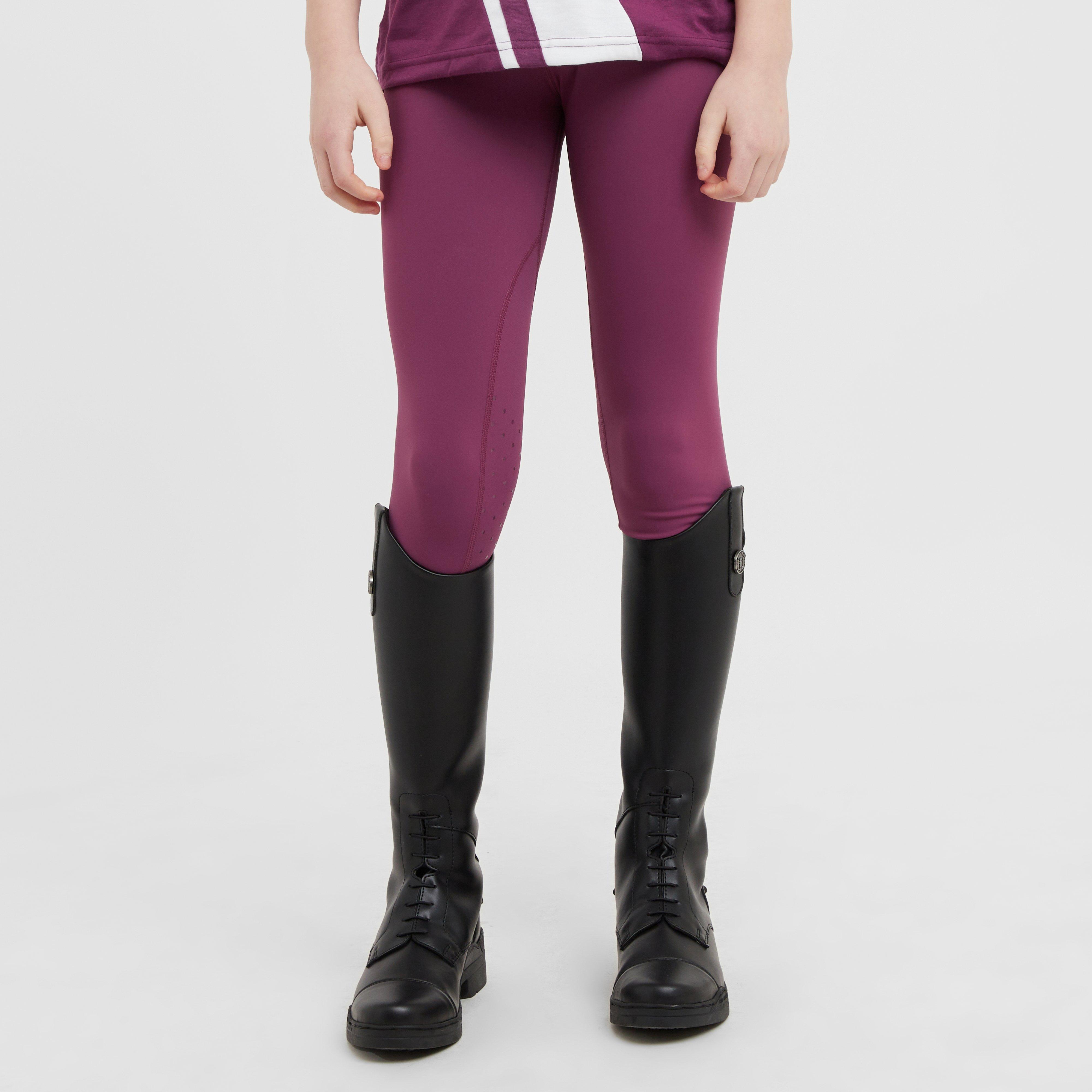 Kids Ivy Knee Patch Riding Tights Wine
