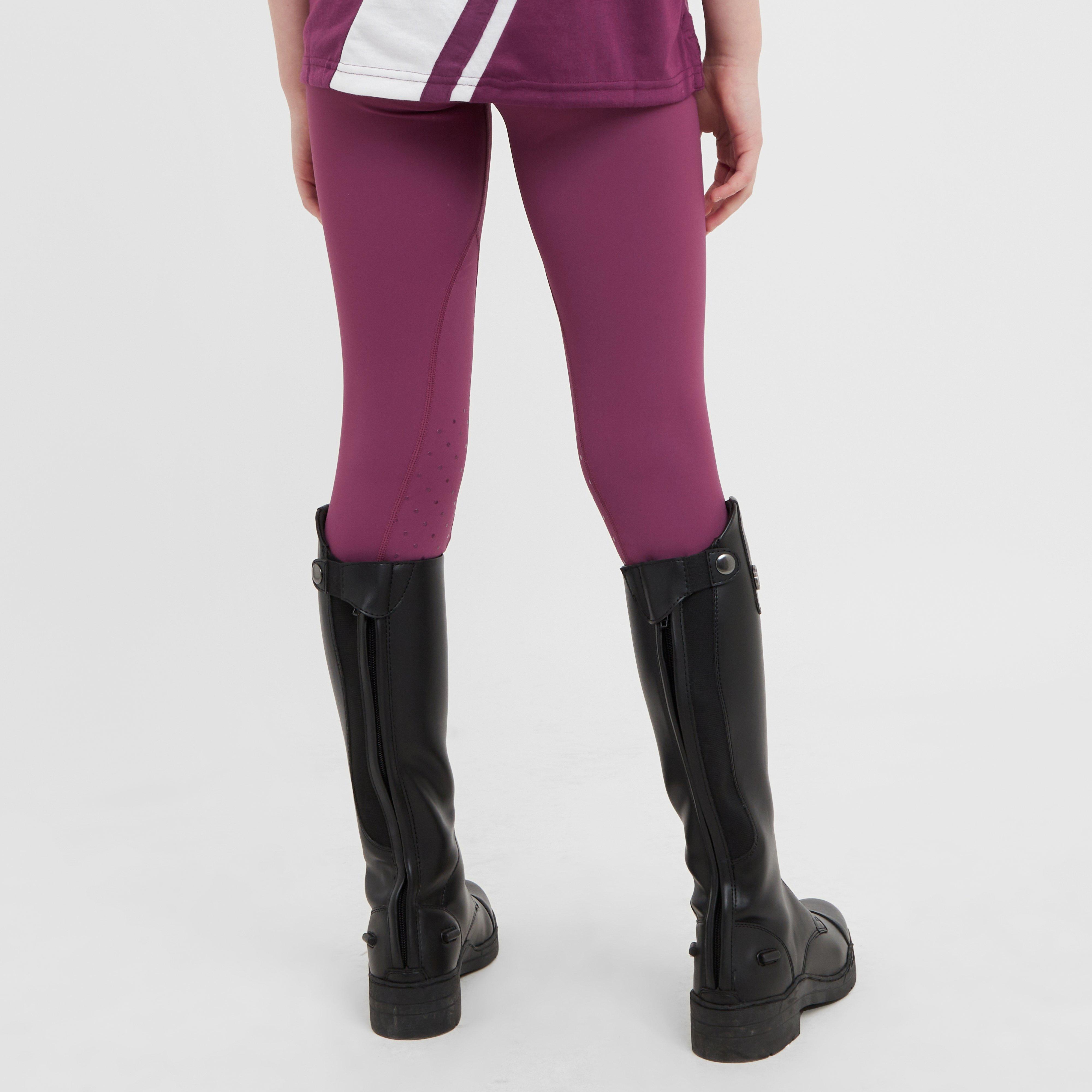 Kids Ivy Knee Patch Riding Tights Wine