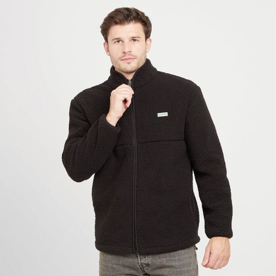 Green Label Mens Elgin Borg Fleece Black