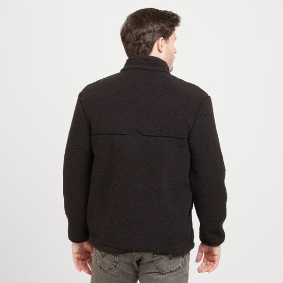 Green Label Mens Elgin Borg Fleece Black