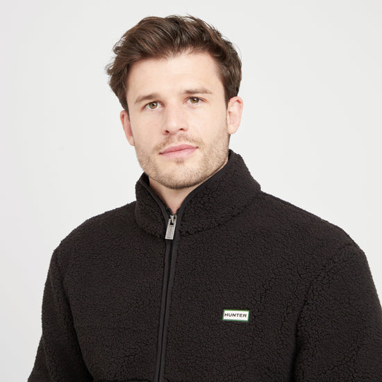 Green Label Mens Elgin Borg Fleece Black