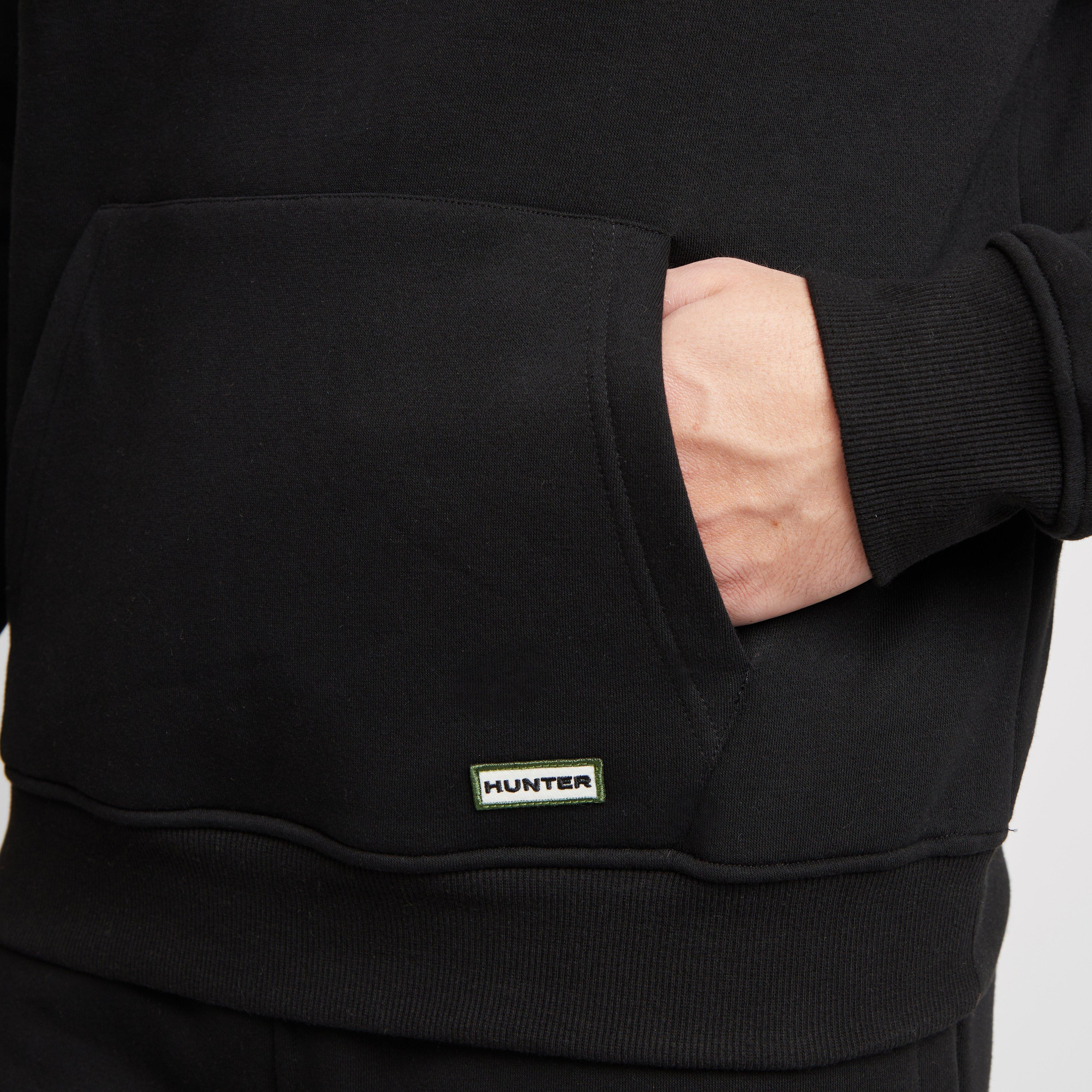 Green Label Mens Wishaw Big Logo Hoodie Black