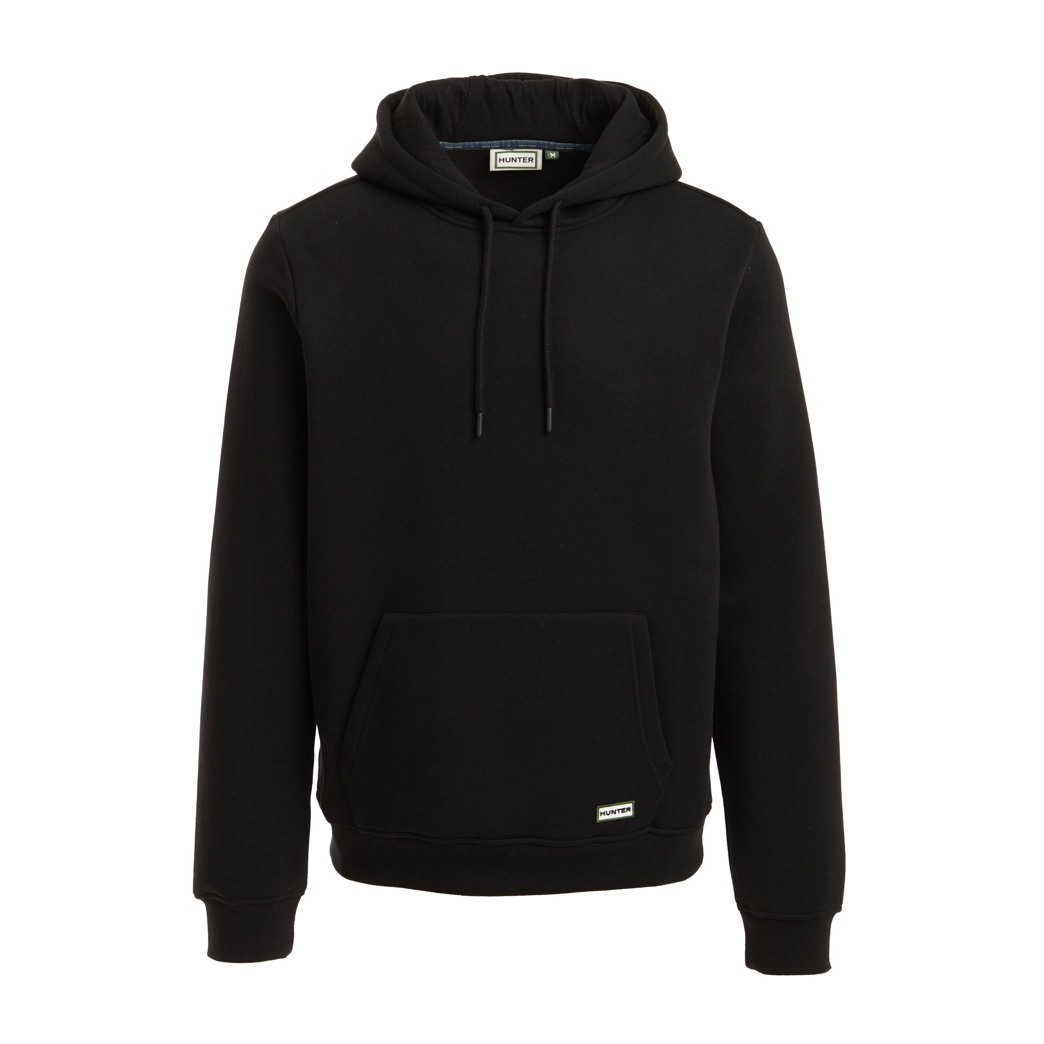 Green Label Mens Wishaw Big Logo Hoodie Black