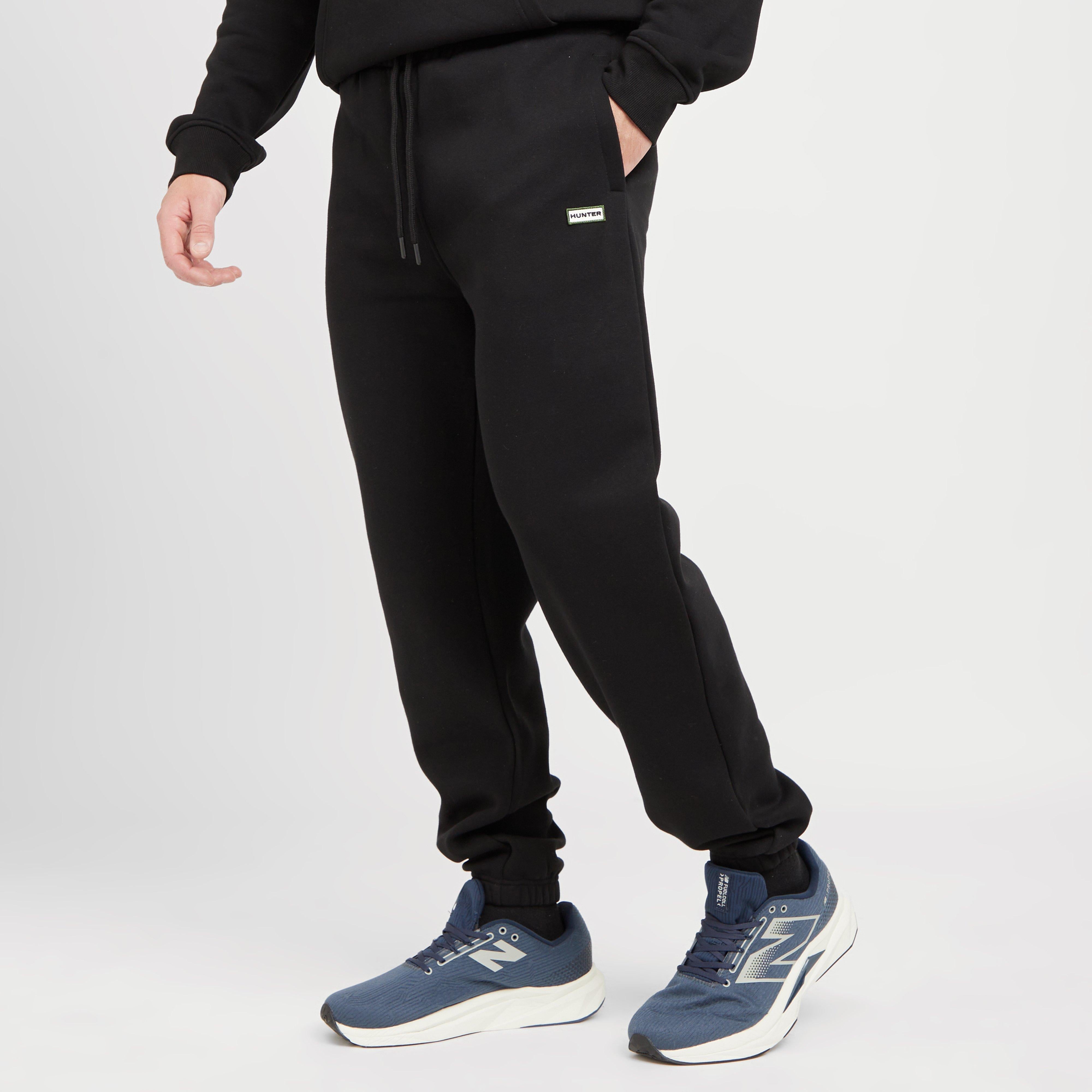 Green Label Mens Cambus Small Logo Joggers Black
