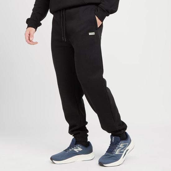 Green Label Mens Cambus Small Logo Joggers Black
