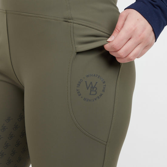 Womens Thermal Riding Tights Olive Night