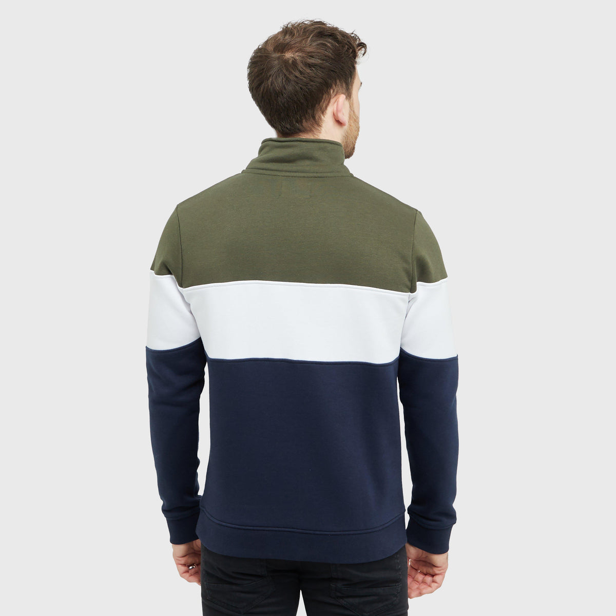 Mens Dumfries 1888 1/4 Zip Sweatshirt Forest/White/Navy