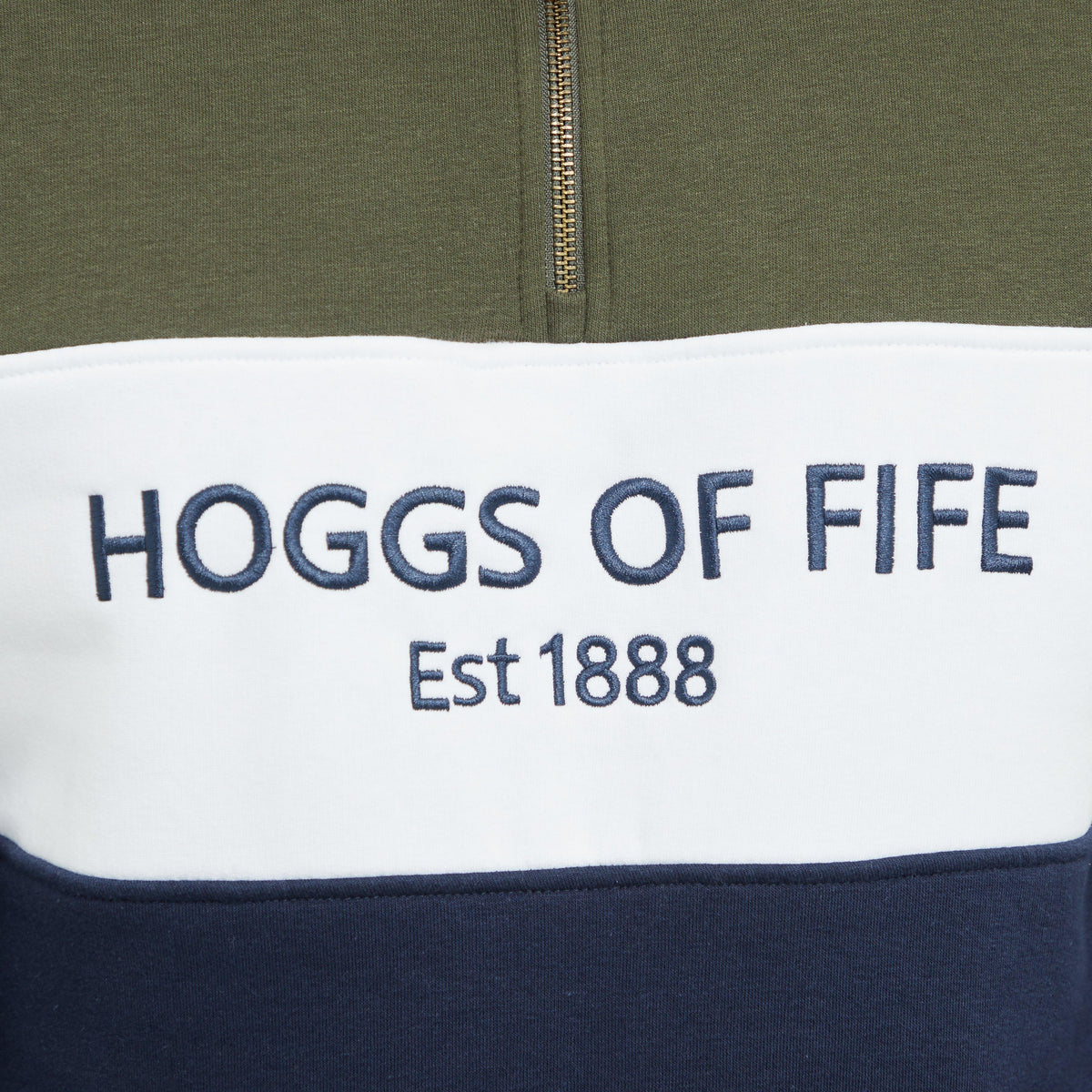 Mens Dumfries 1888 1/4 Zip Sweatshirt Forest/White/Navy
