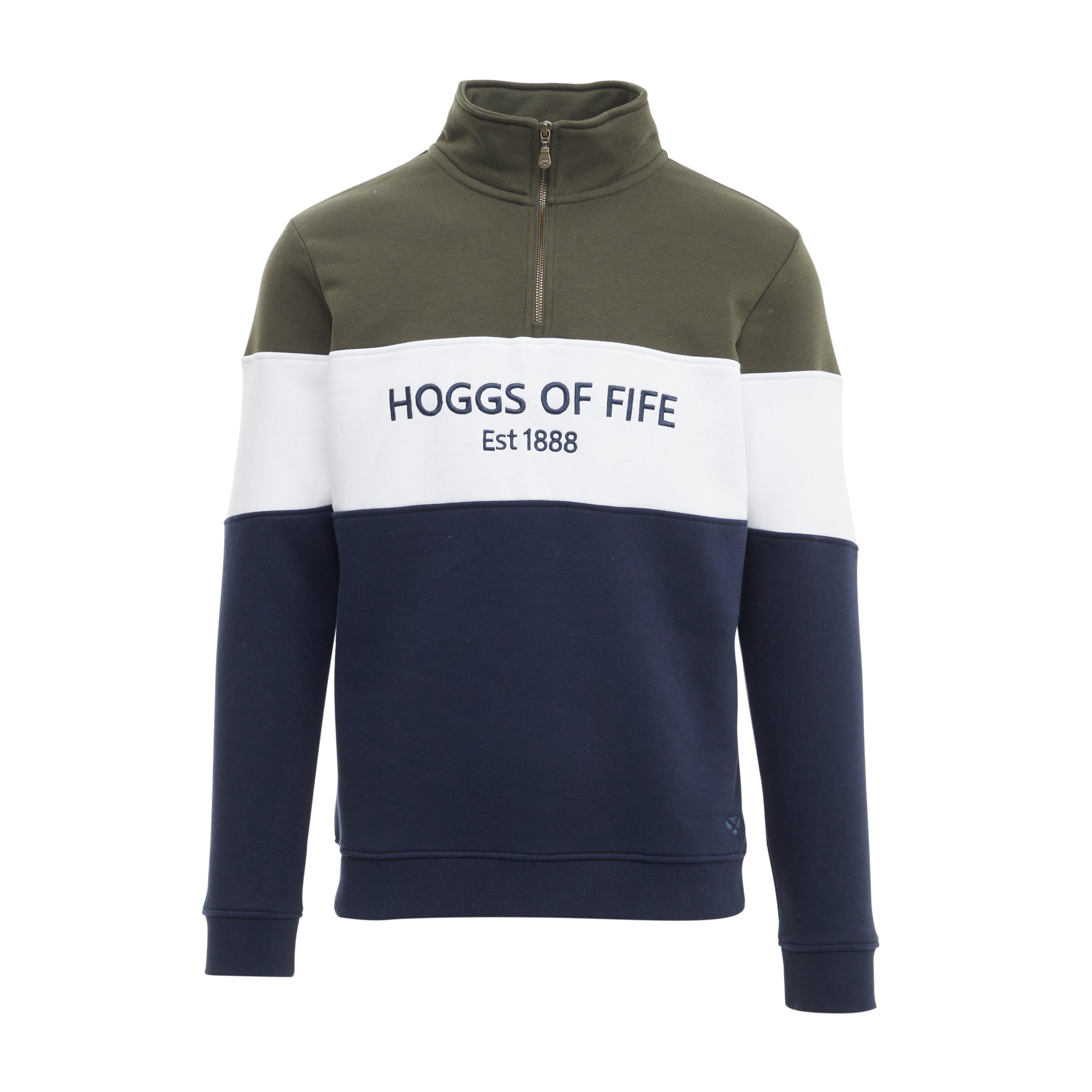 Mens Dumfries 1888 1/4 Zip Sweatshirt Forest/White/Navy