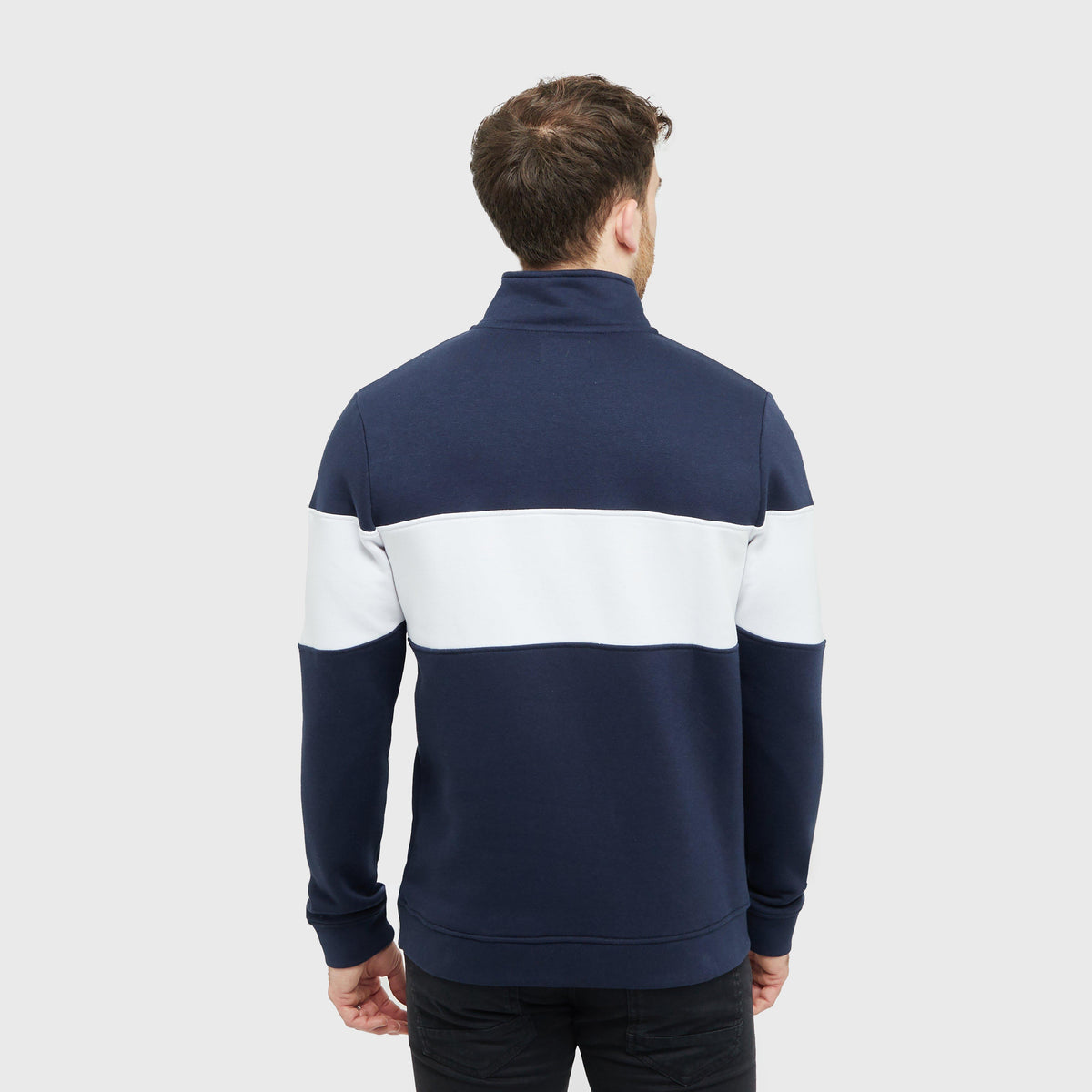 Mens Dumfries 1888 1/4 Zip Sweatshirt Navy/White