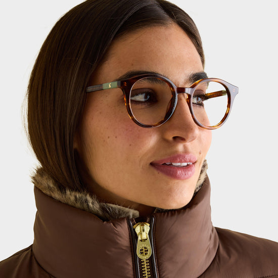 Womens Beckley Padded Showerproof Jacket With Faux Fur Trim Brown