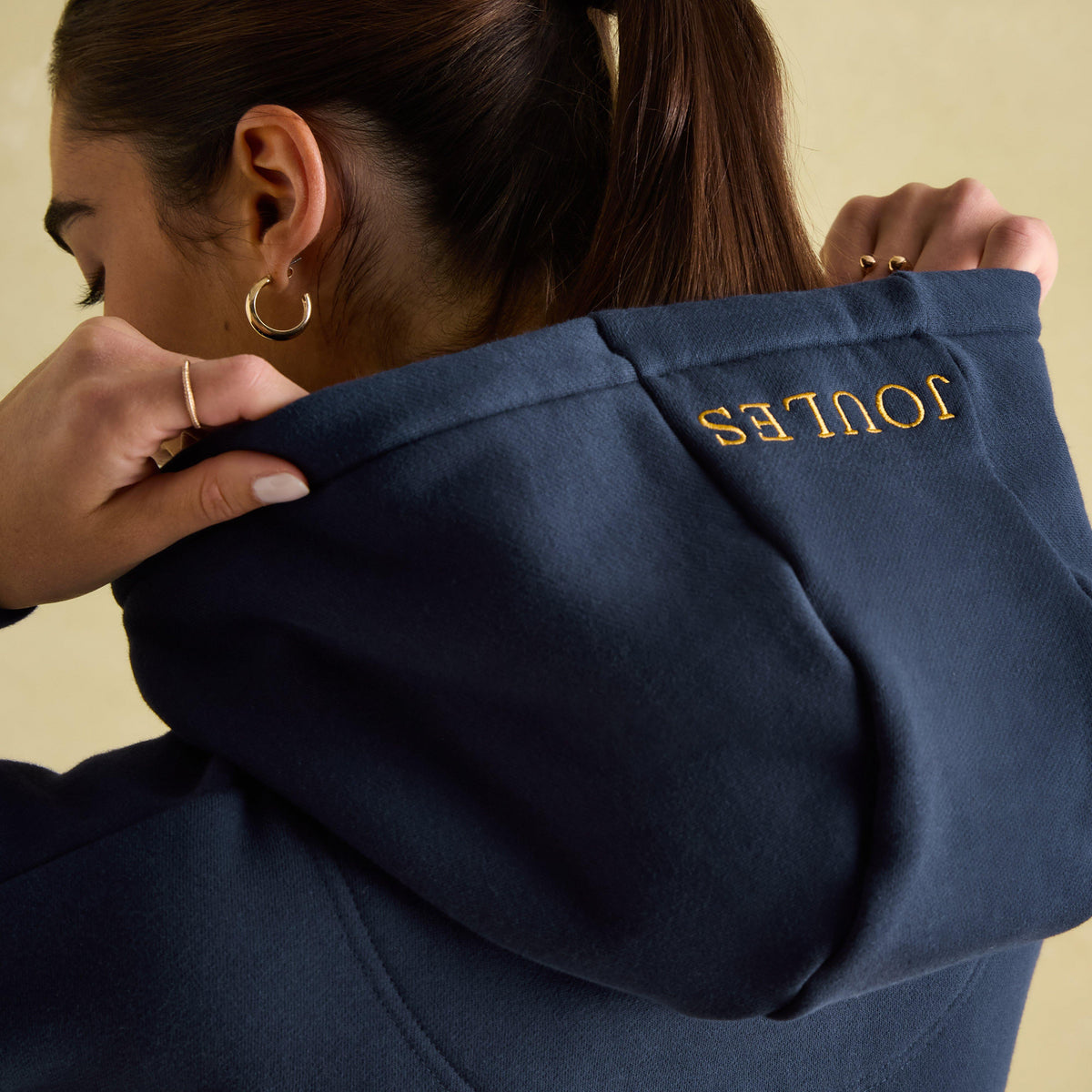 Womens Newham Embellished Hoodie Navy