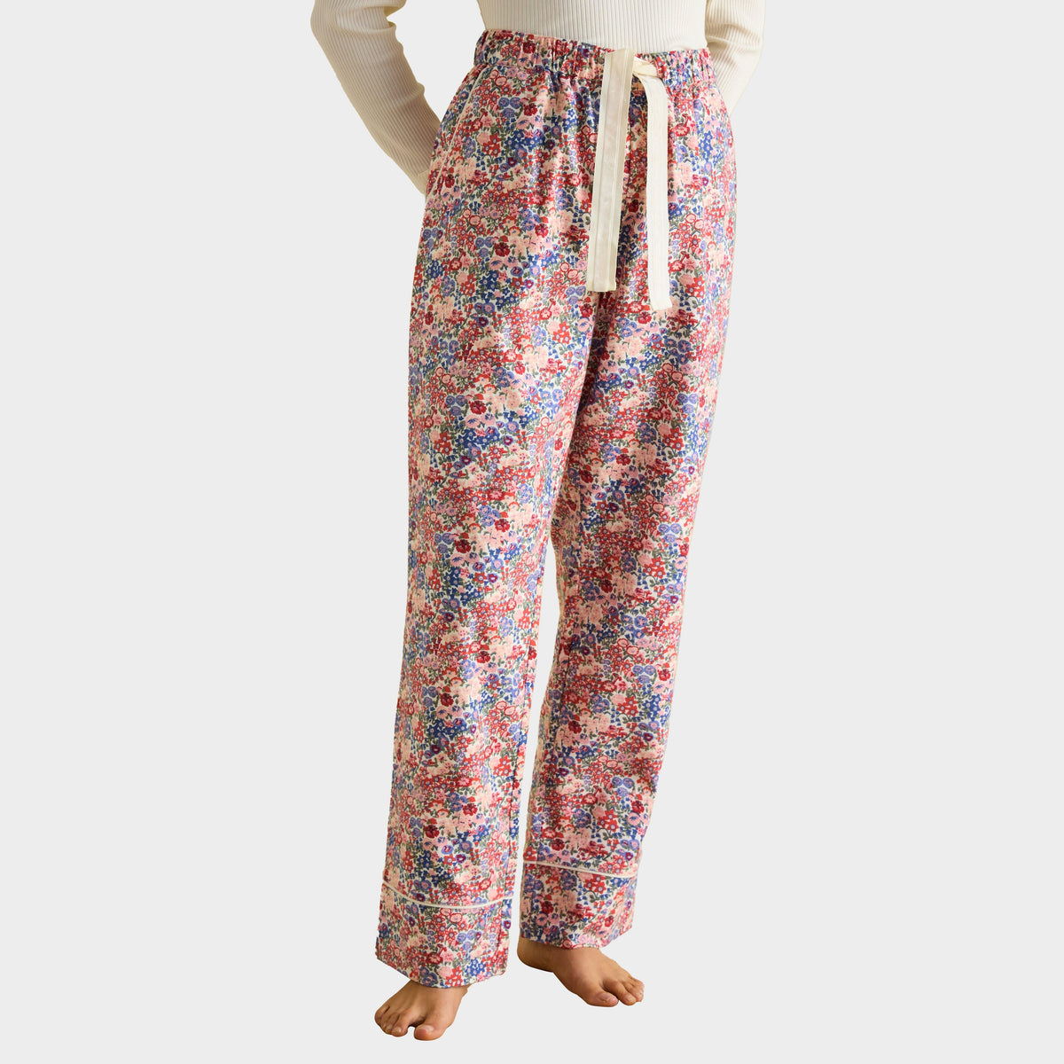 Womens Stella Cotton Pyjama Bottoms Cream