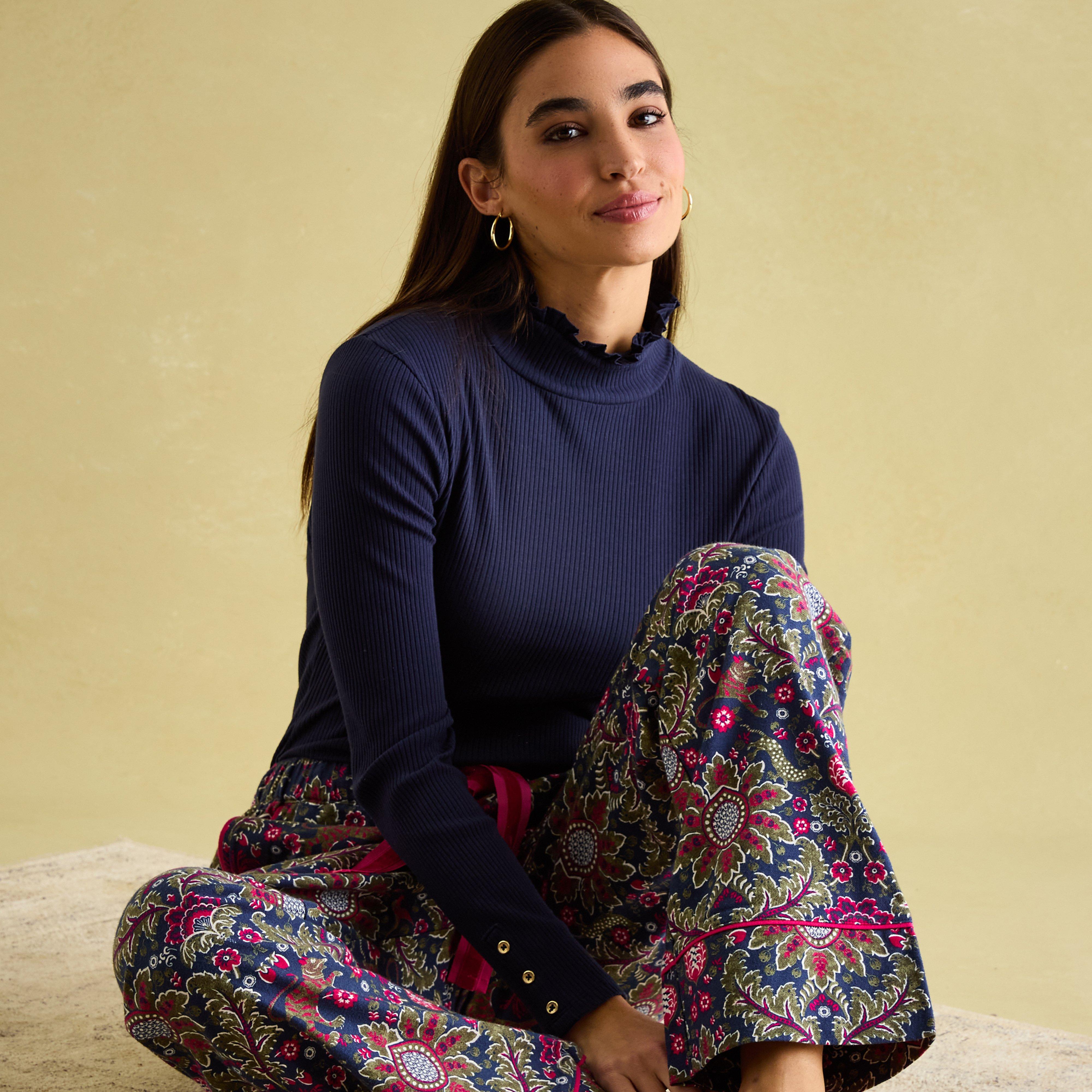 Womens Stella Cotton Pyjama Bottoms Navy