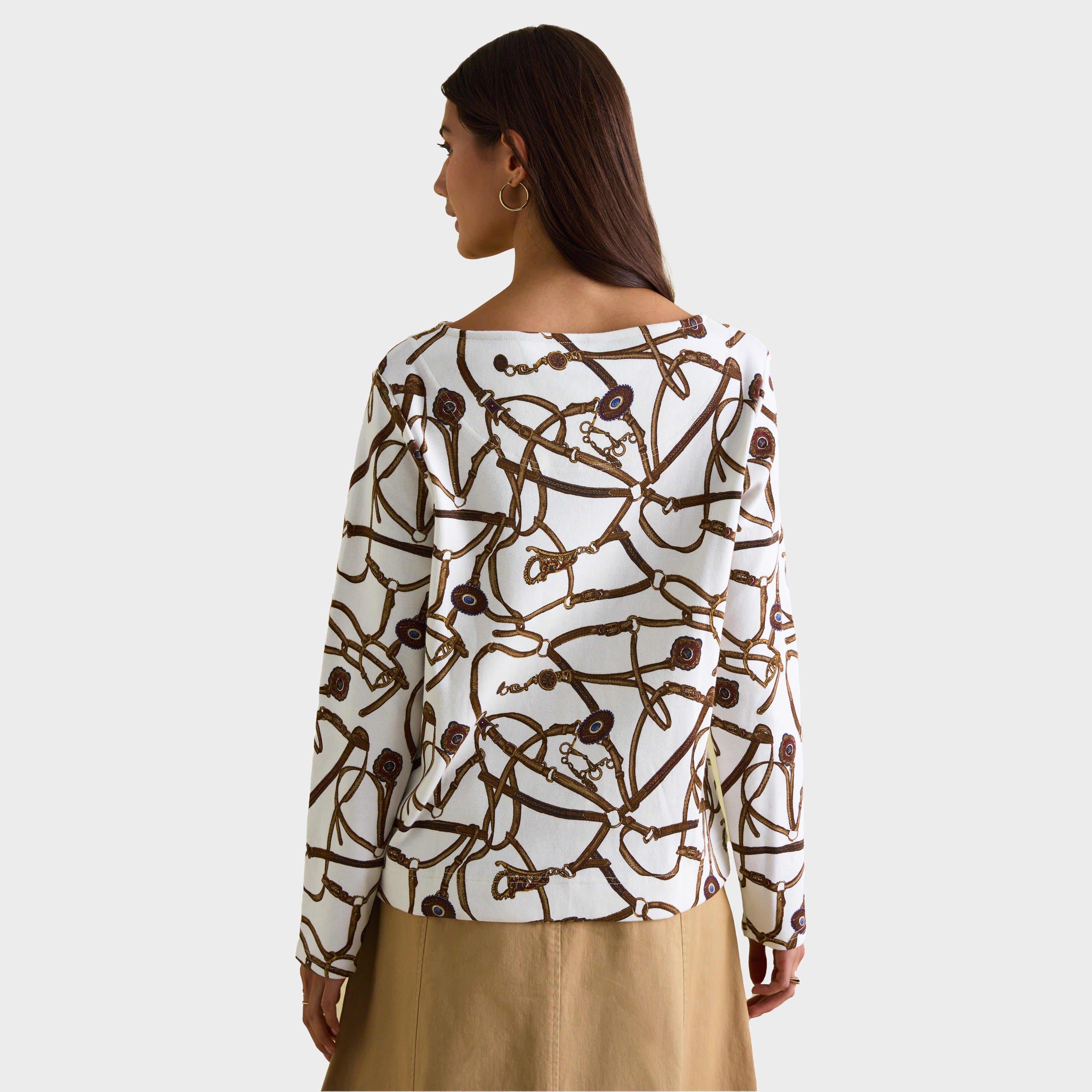 Womens Harbour Boat Neck Breton Top Cream Bridle