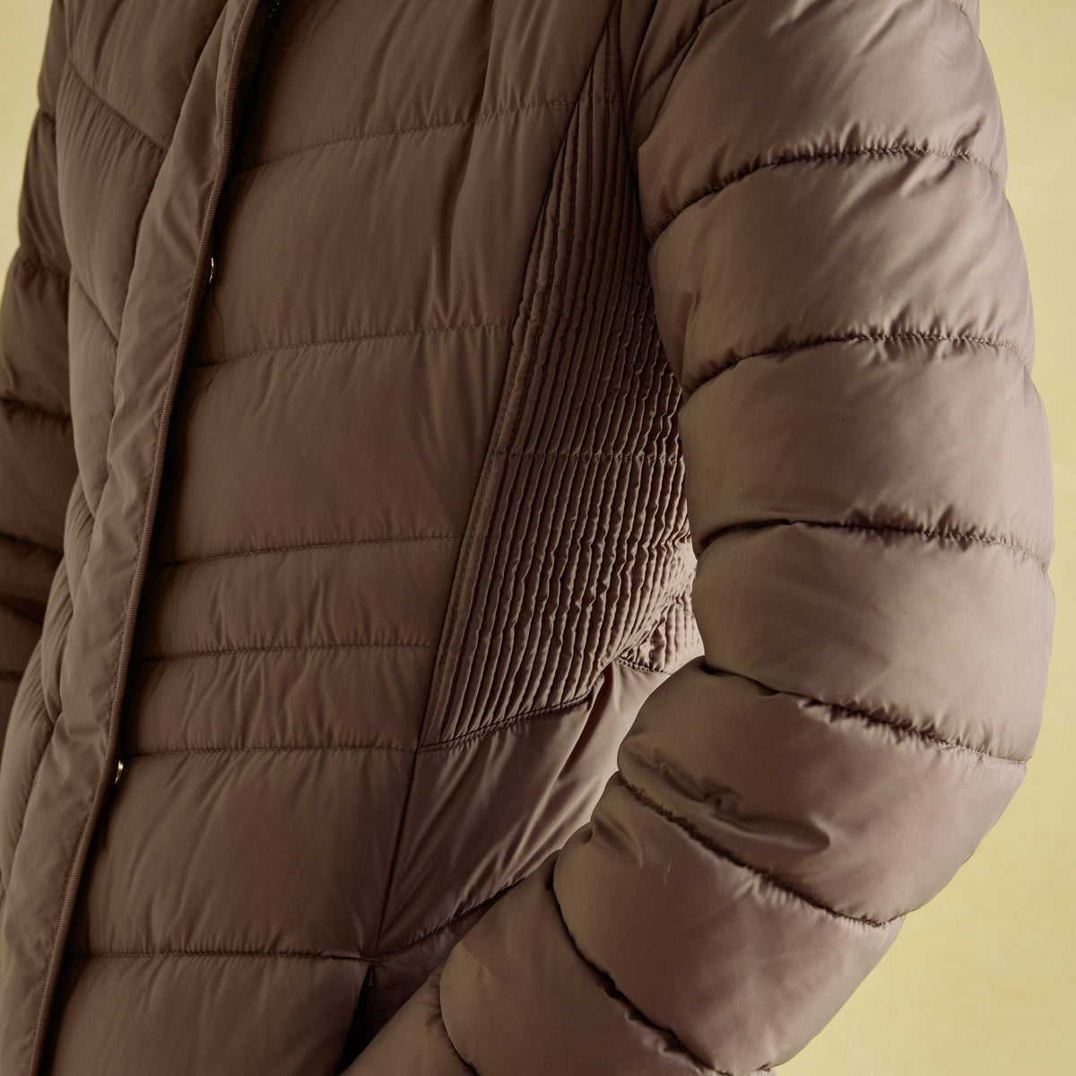 Womens Pembury Showerproof Longline Padded Coat With Hood Neutral