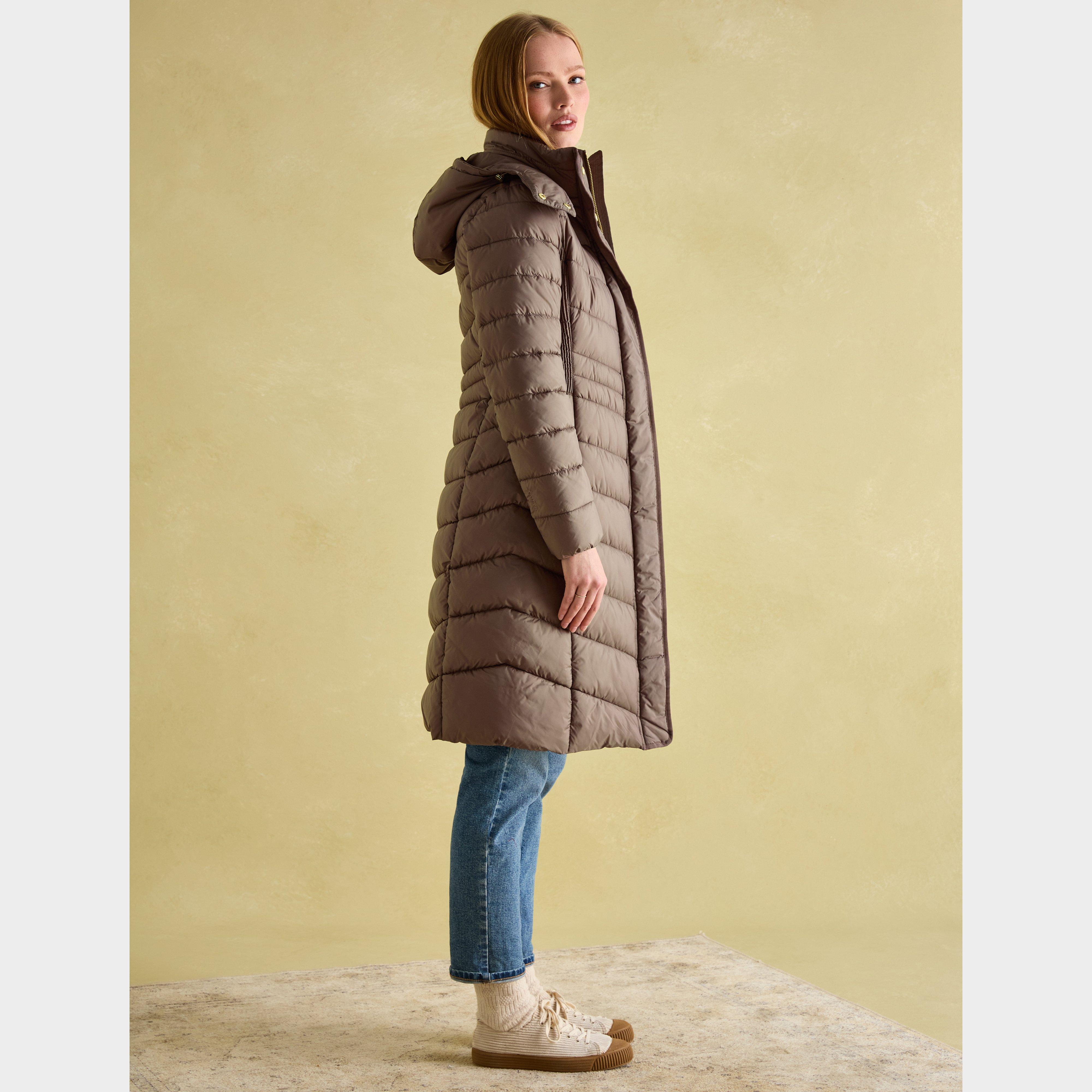 Womens Pembury Showerproof Longline Padded Coat With Hood Neutral