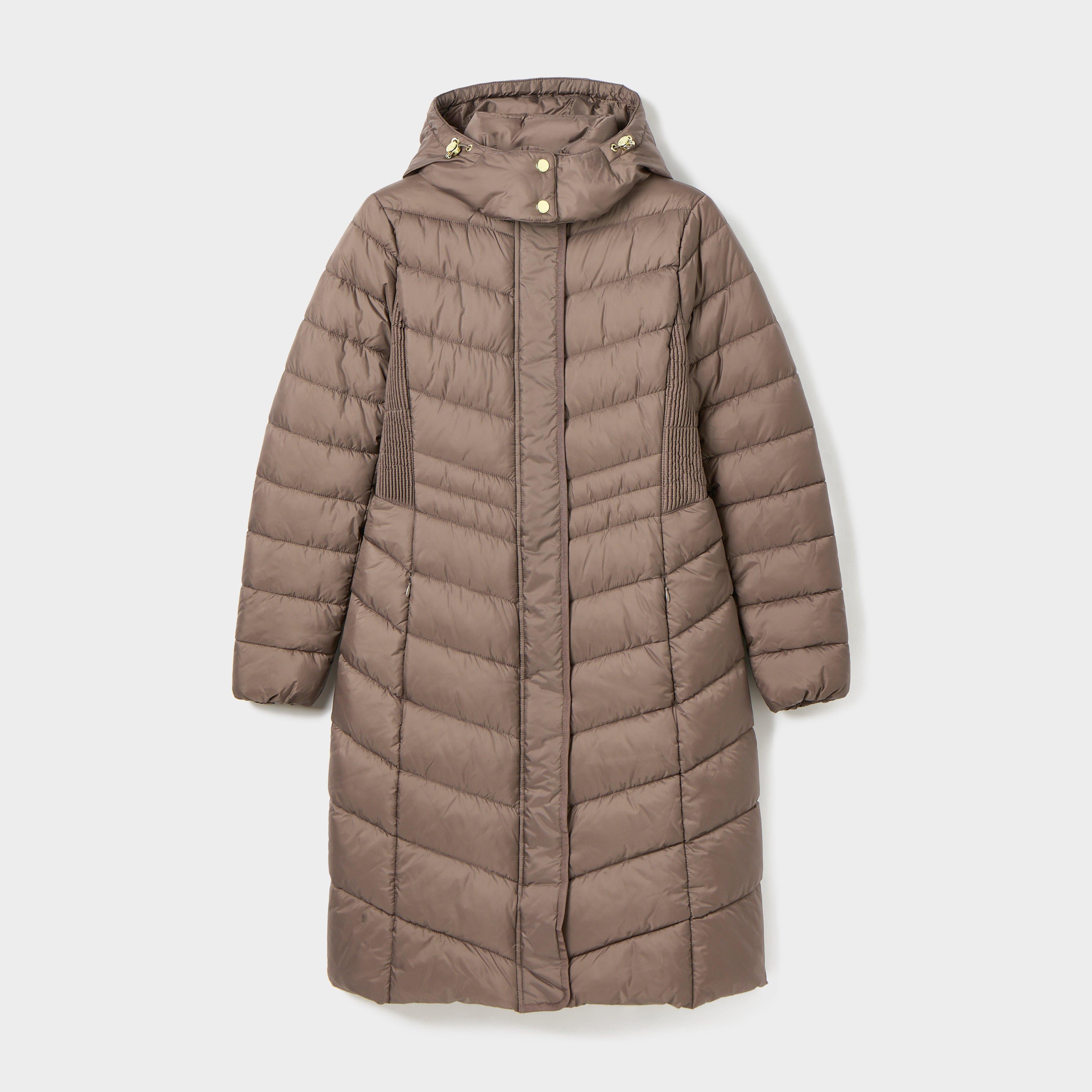 Womens Pembury Showerproof Longline Padded Coat With Hood Neutral