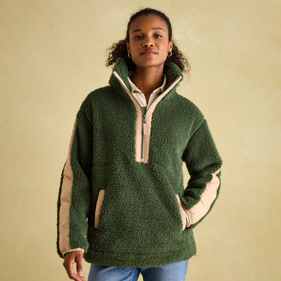 Womens Tilly Quarter Zip Fleece Green