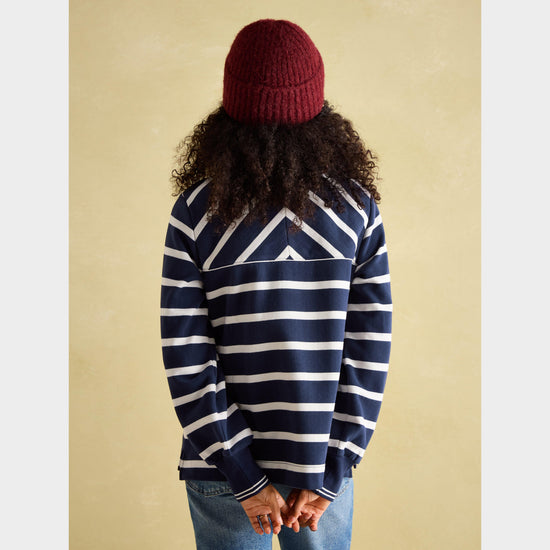 Womens Burnham Funnel Neck Quarter Zip Sweatshirt Navy Blue