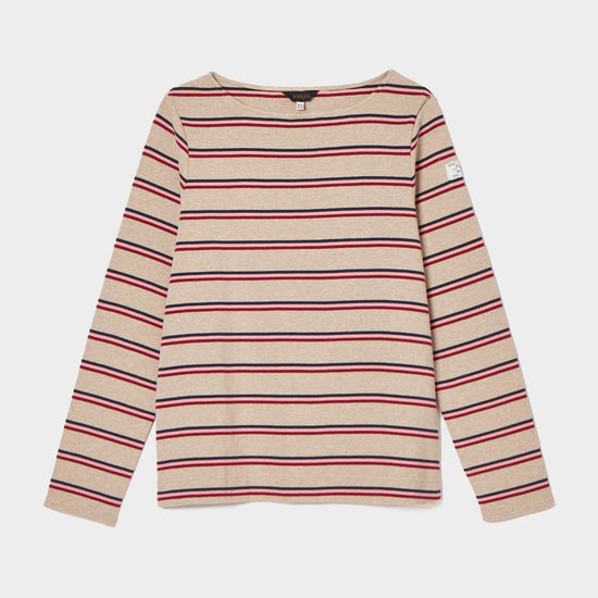 Womens Harbour Boat Neck Breton Top Oat Multi