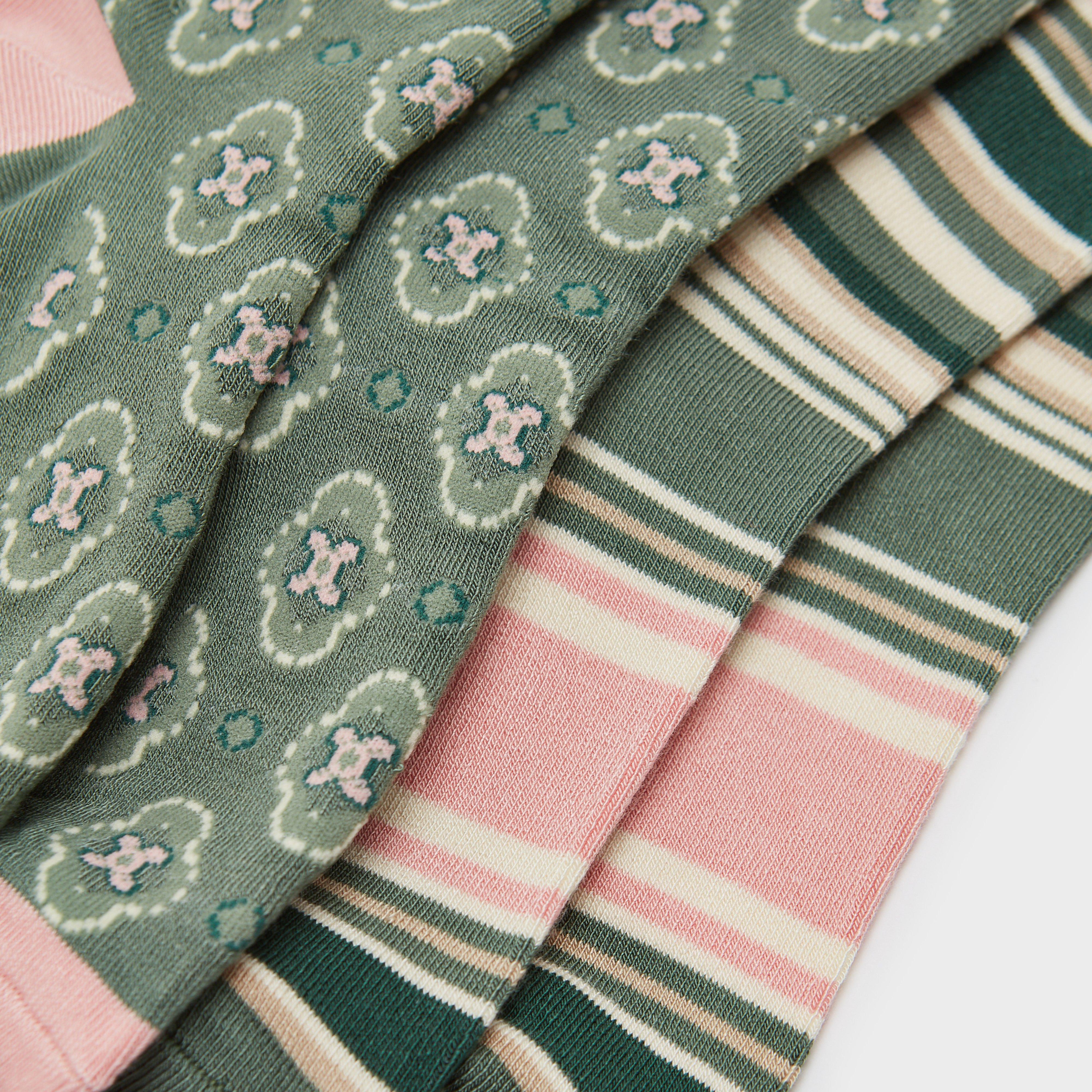 Womens Everyday 2 Pack Socks Multi Khaki Green