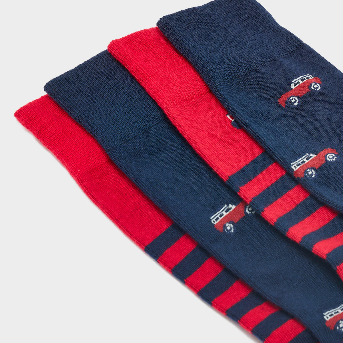 Mens Kingsbury 2 Pack Socks Navy/Red