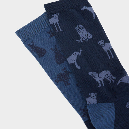 Mens Kingsbury 2 Pack Socks Blue/Navy