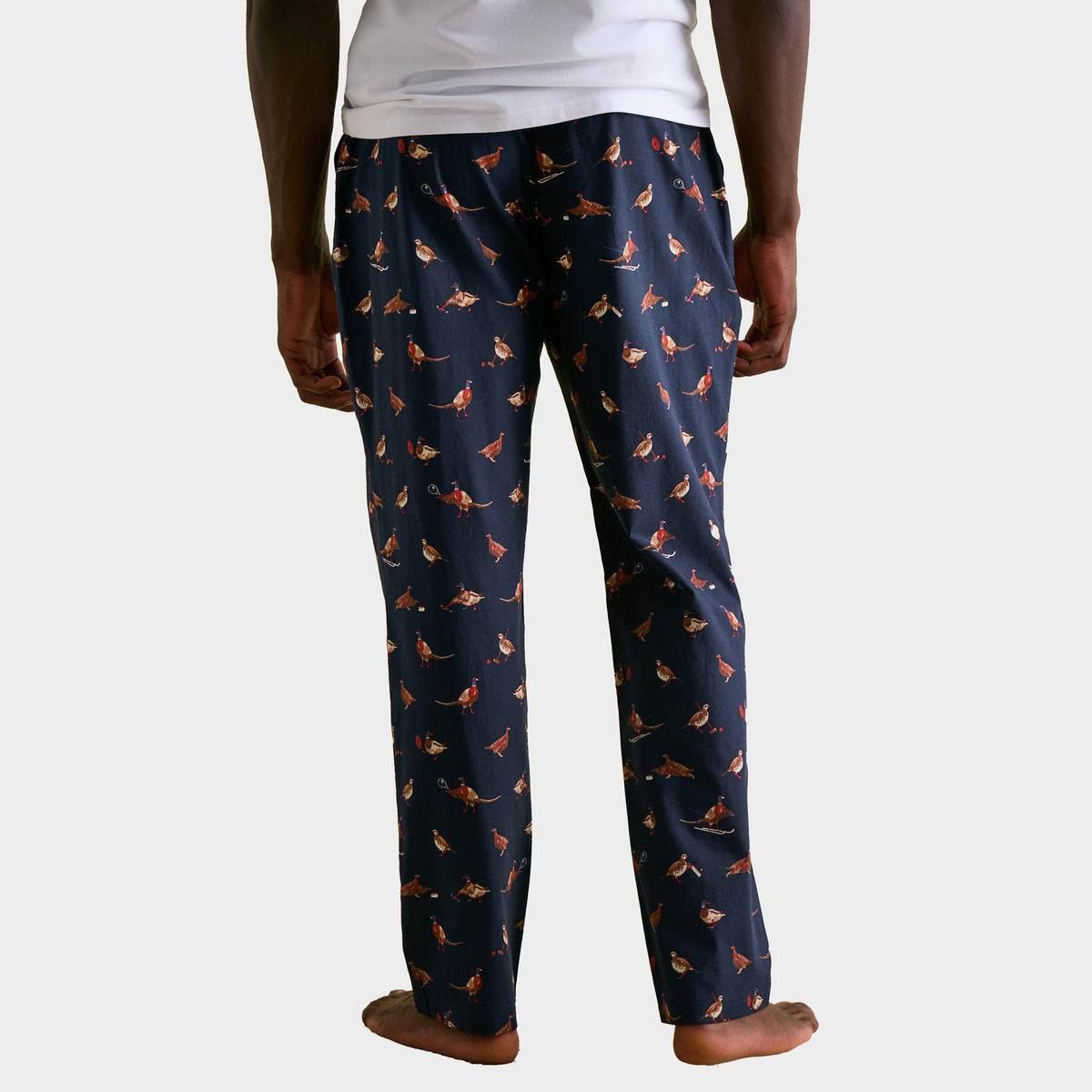 Mens Dozer Cotton Pyjama Bottoms Navy Birds
