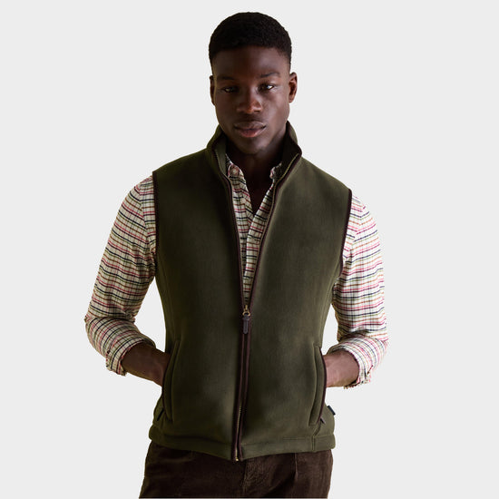 Mens Greenfield Full Zip Fleece Gilet Green
