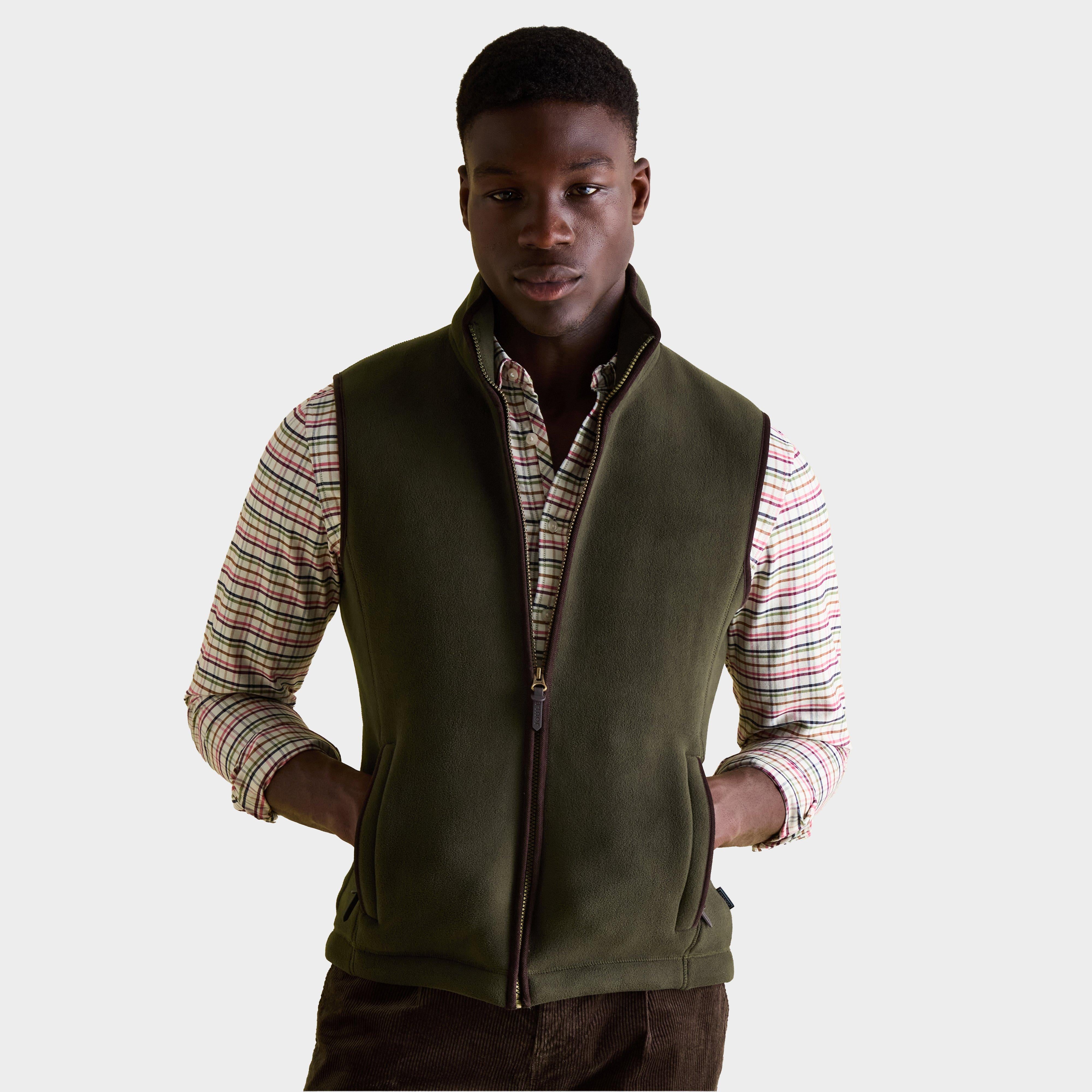 Mens Greenfield Full Zip Fleece Gilet Green