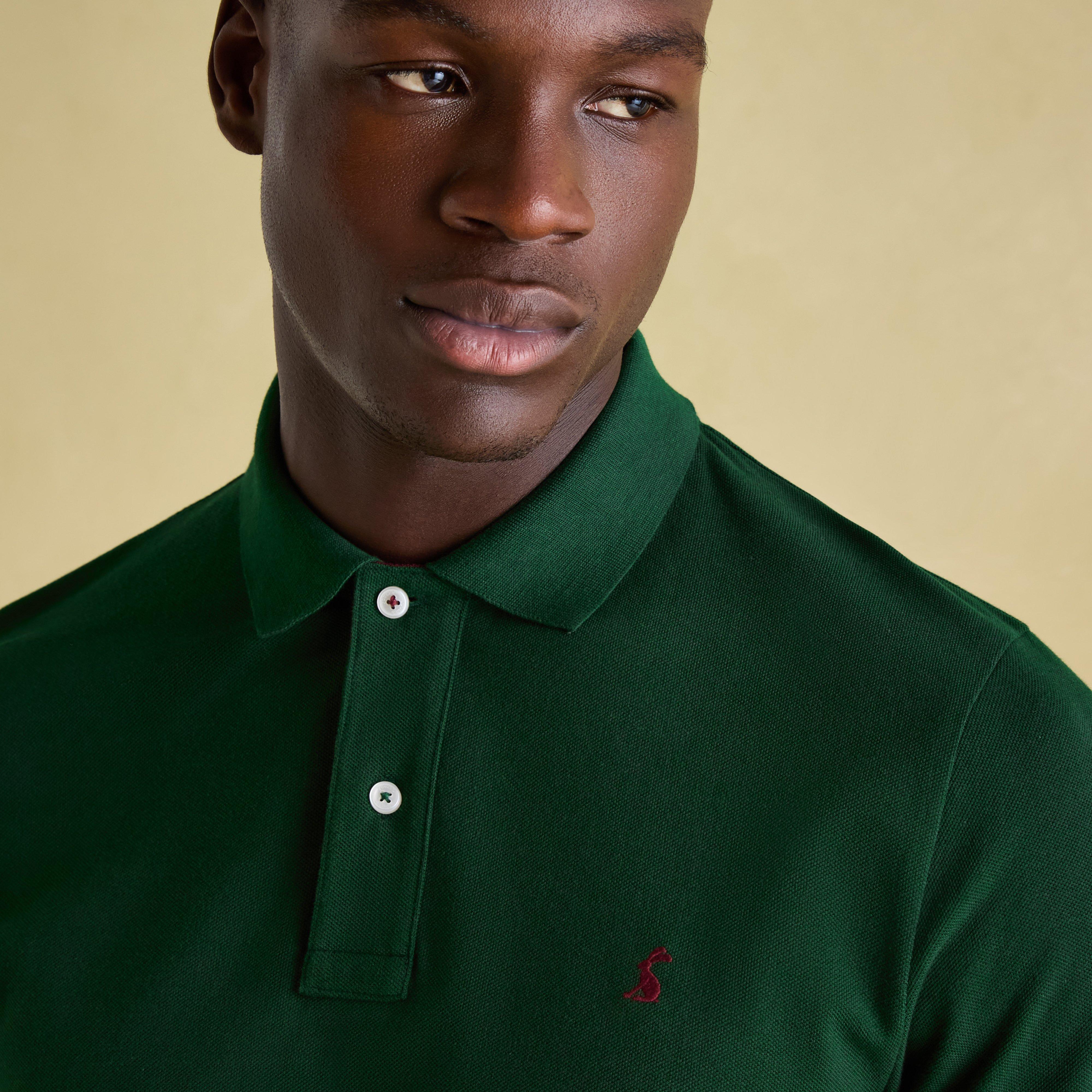Mens Woody Regular Fit Cotton Pique Polo Shirt Green