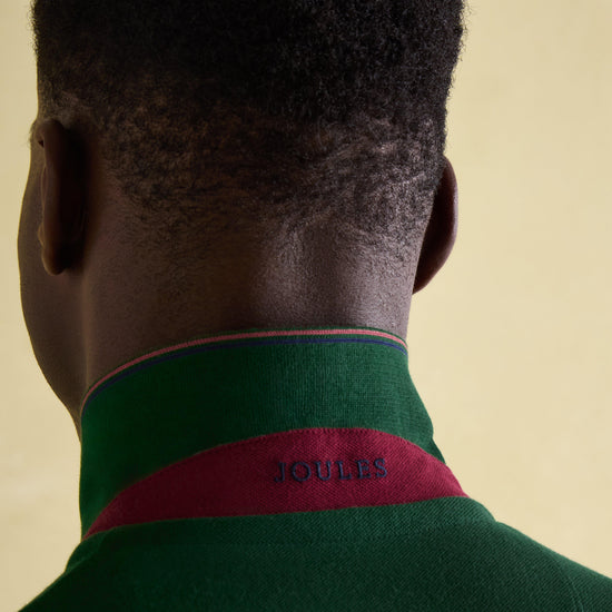 Mens Woody Regular Fit Cotton Pique Polo Shirt Green