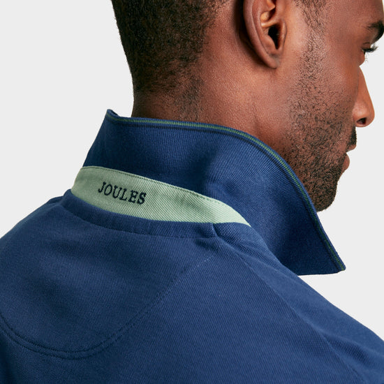 Mens Woody Regular Fit Cotton Pique Polo Shirt Blue