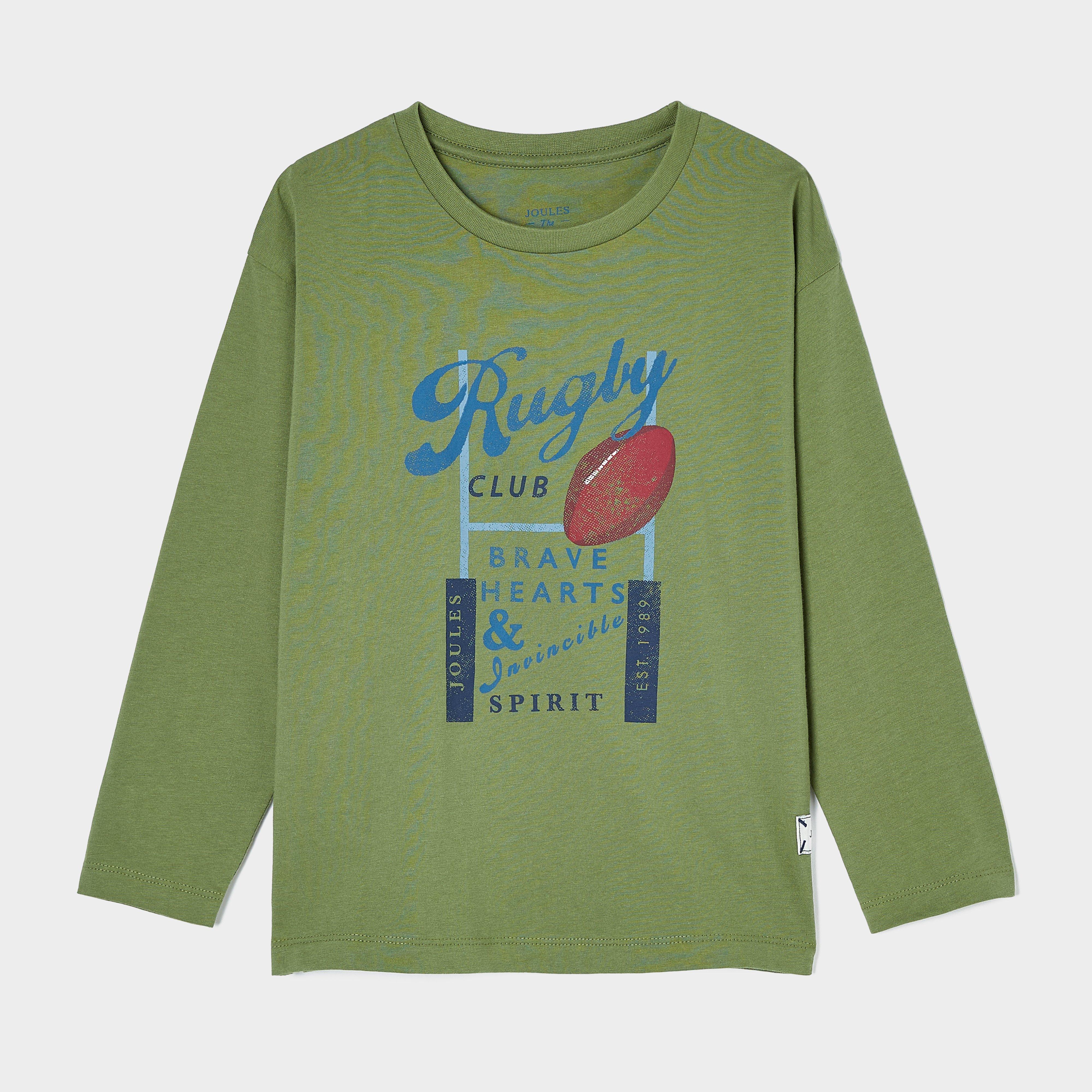 Kids Rugby Print Artwork Top Green