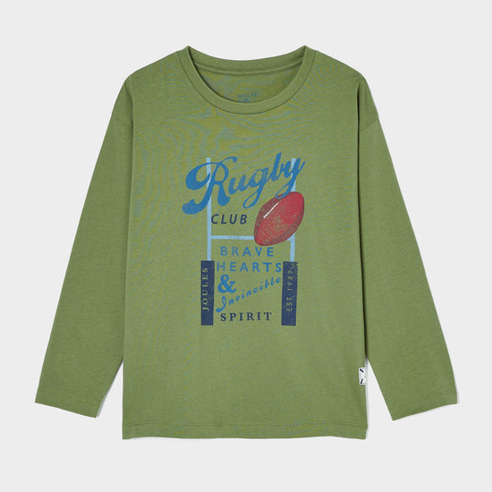Kids Rugby Print Artwork Top Green