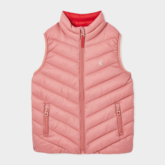 Kids Crofton Showerproof Quilted Gilet Pink