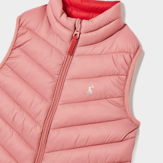 Kids Crofton Showerproof Quilted Gilet Pink