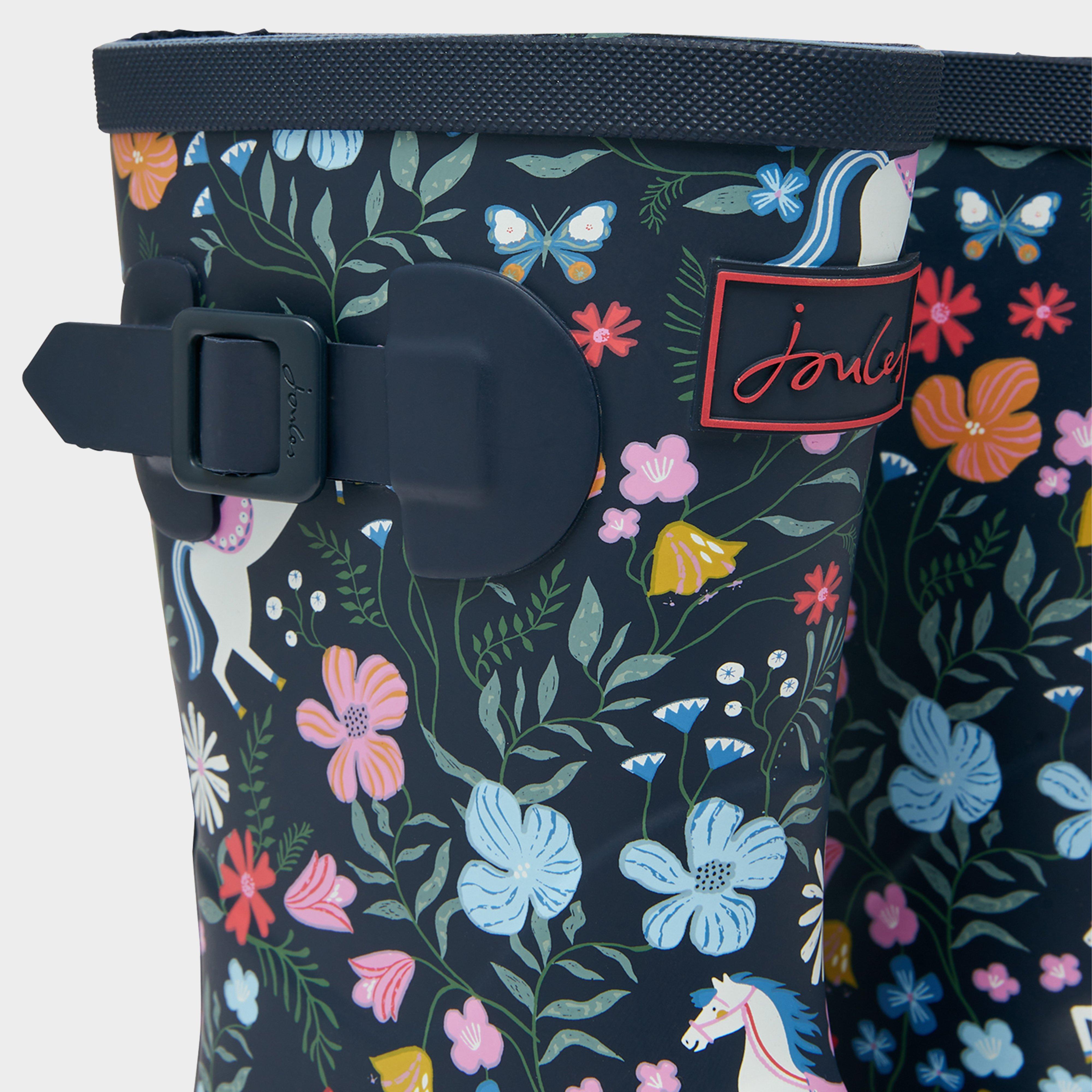 Kids Printed Wellies Navy Blue