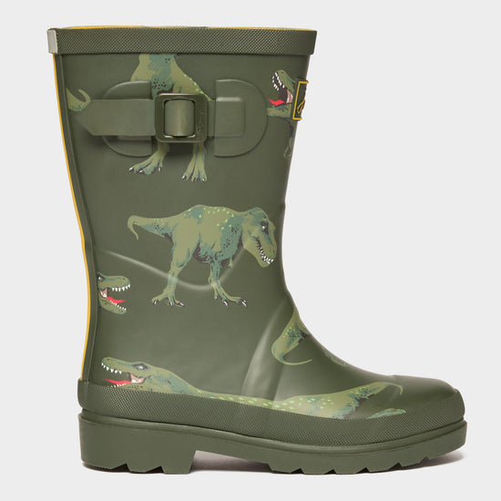 Kids Printed Wellies Khaki Green