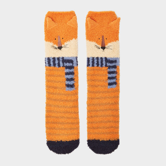 Kids Fluffy Character Socks Orange Fox