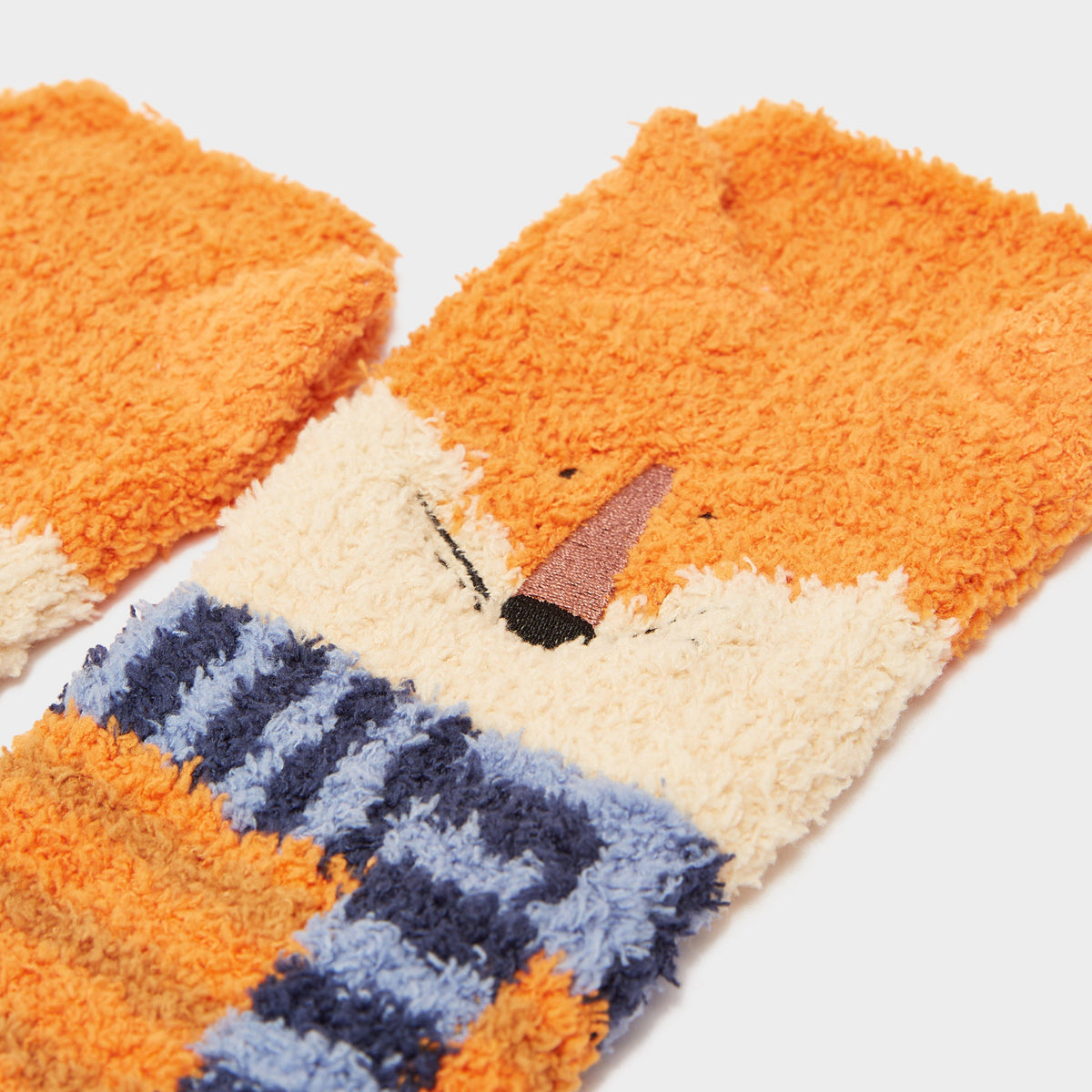 Kids Fluffy Character Socks Orange Fox
