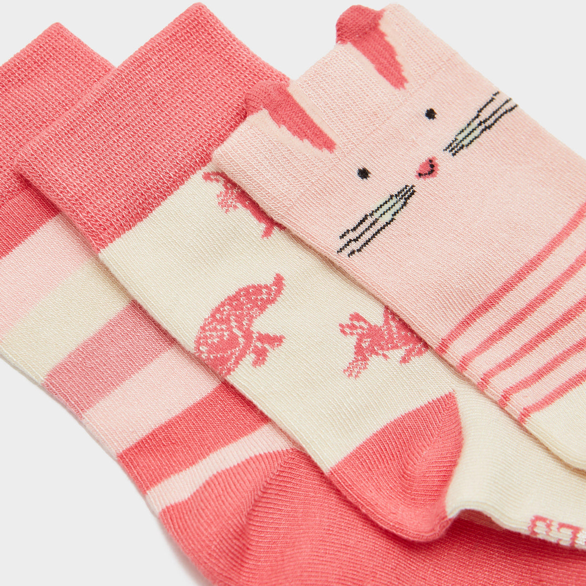 Kids Neat Feet 3 Pack Socks Pink