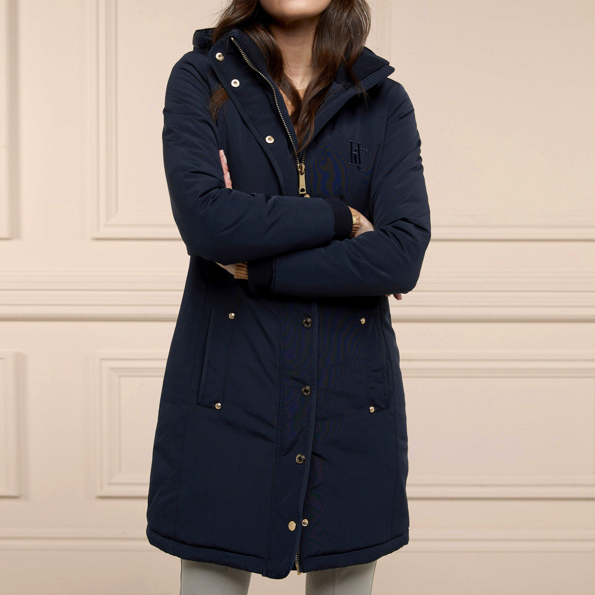 Womens Team Waterproof Coat Ink Navy Mono