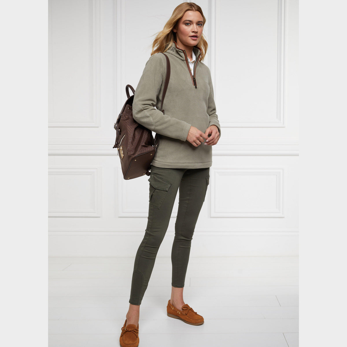 Womens Country Half Zip Fleece Sage