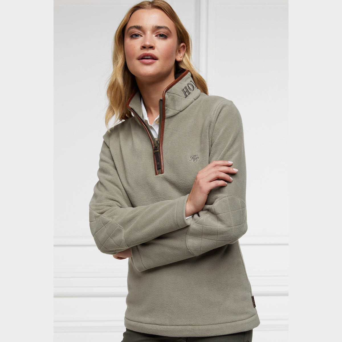 Womens Country Half Zip Fleece Sage