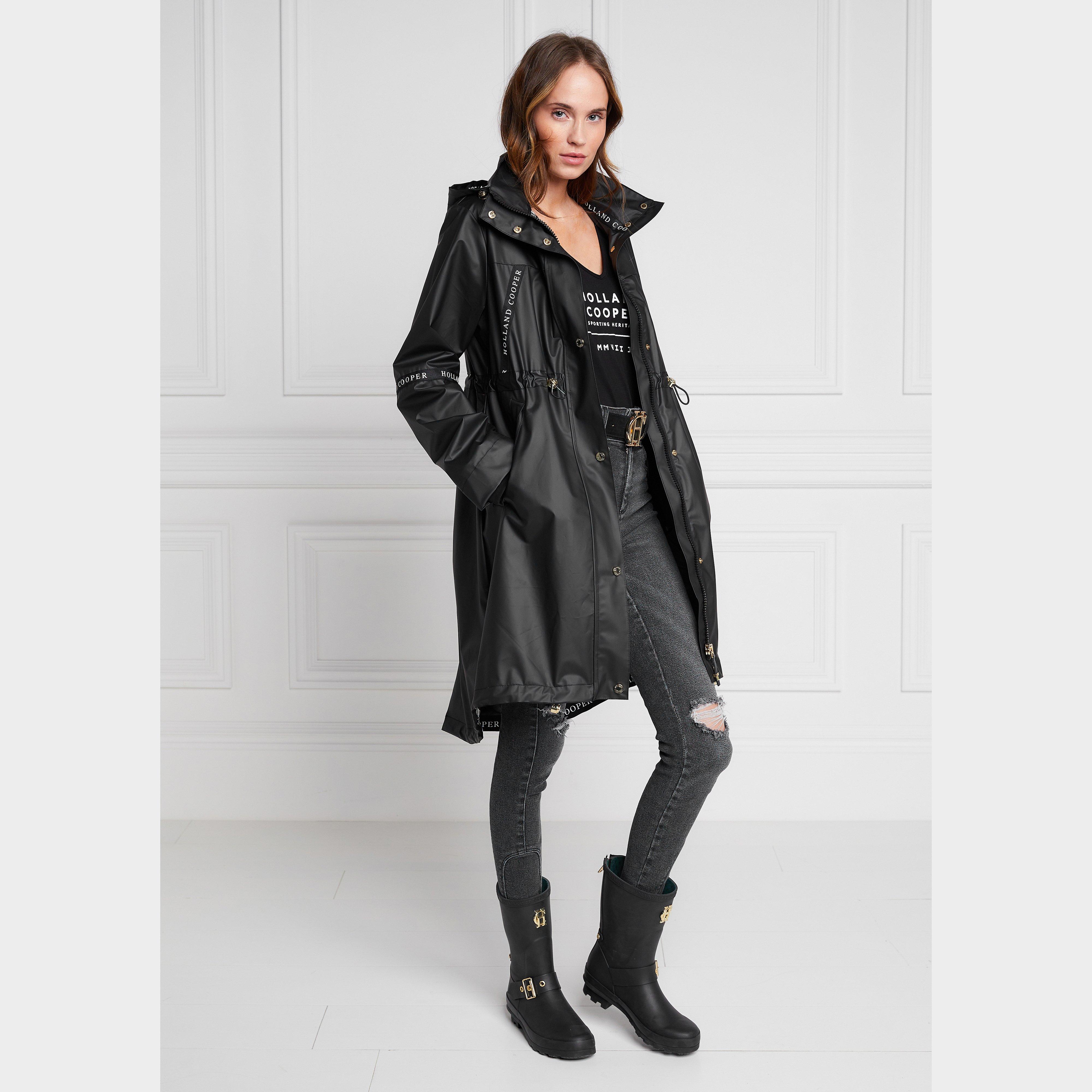 Womens Raincoat Matte Black