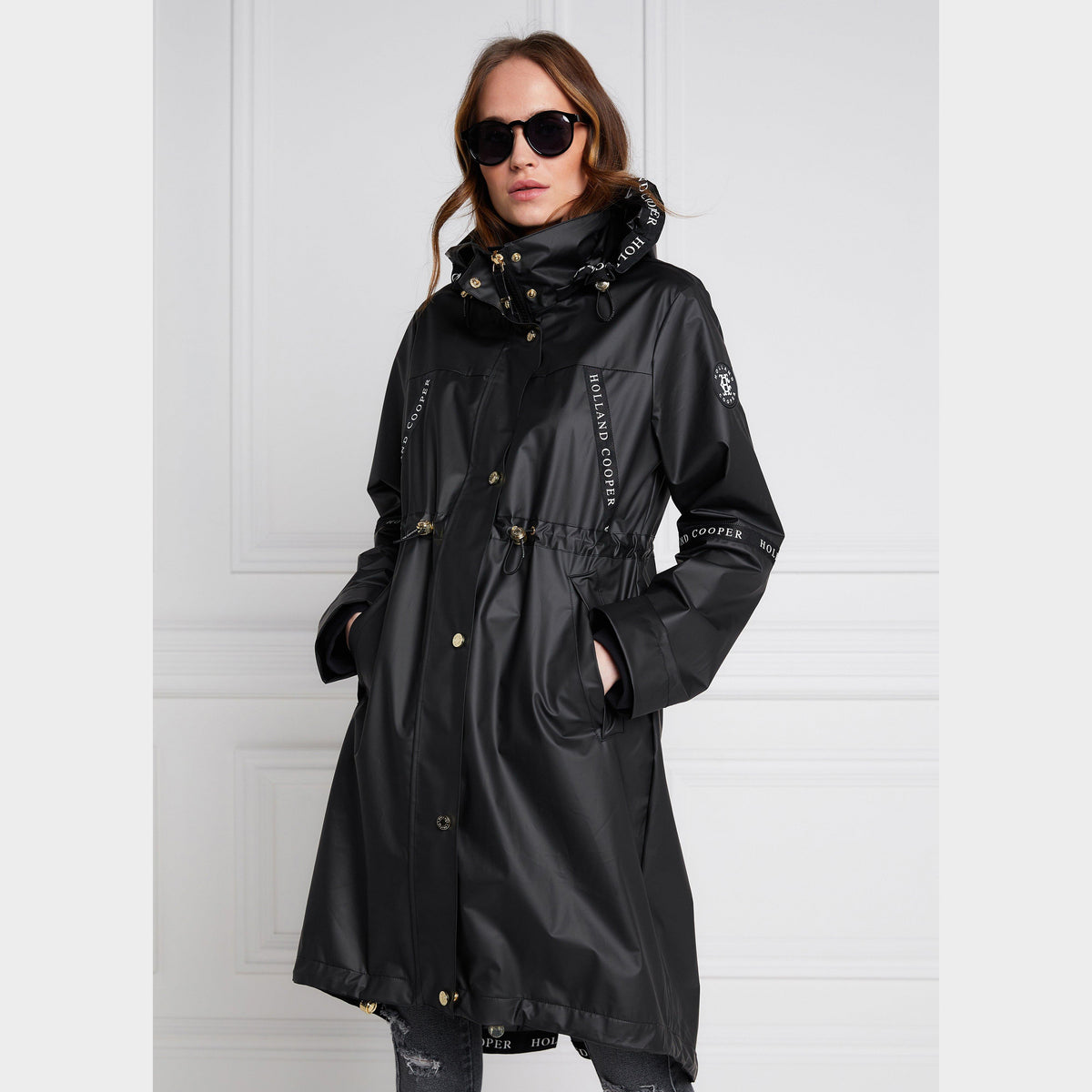 Womens Raincoat Matte Black