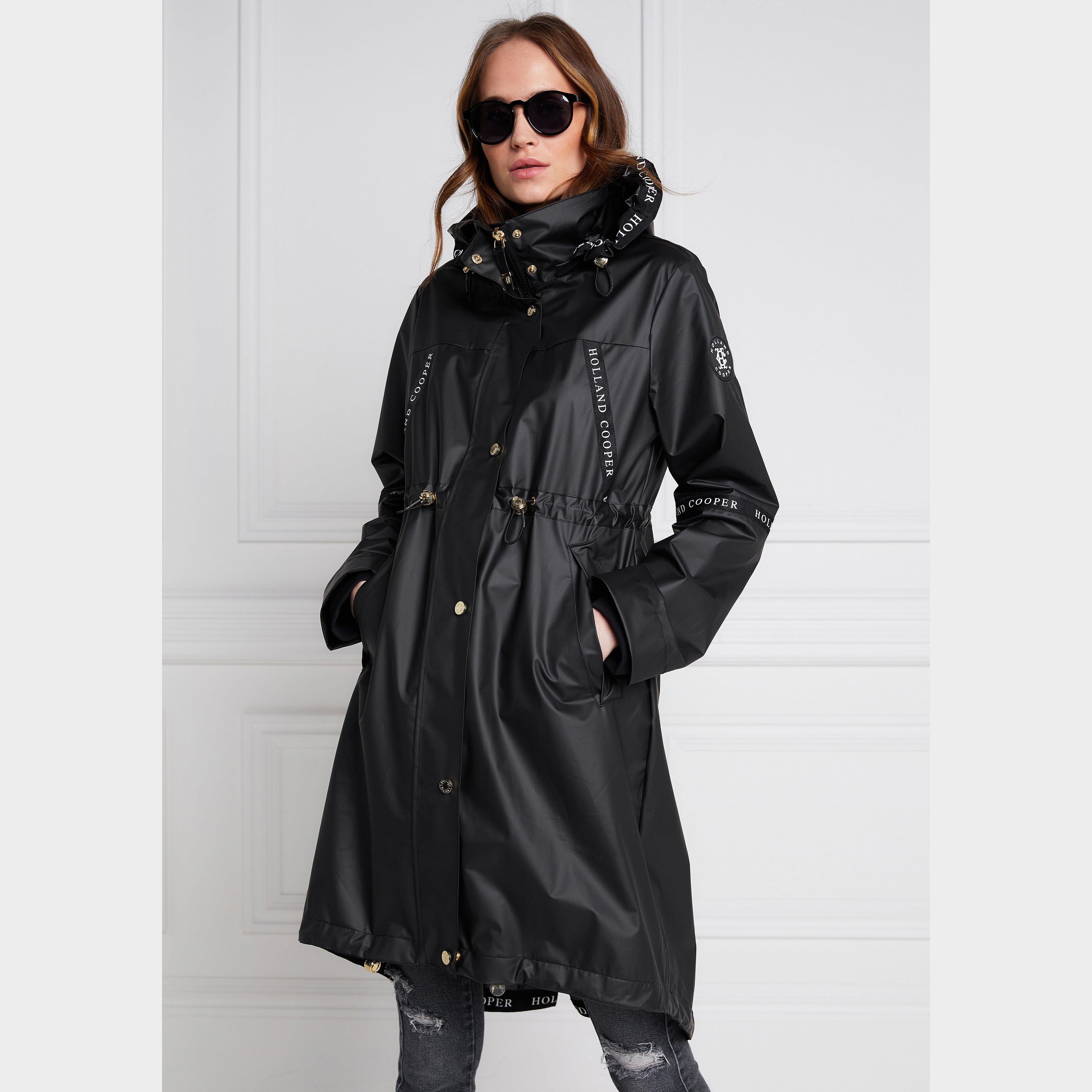 Womens Raincoat Matte Black